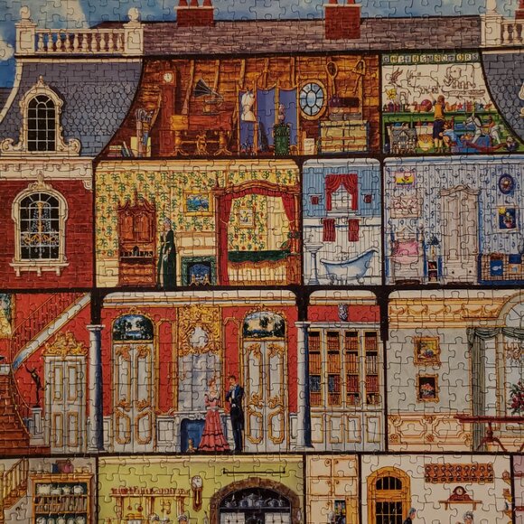 Master Pieces 1000pc Waldens Manor House 26x19 Inside Out Pre-Owned - Picture 13 of 13
